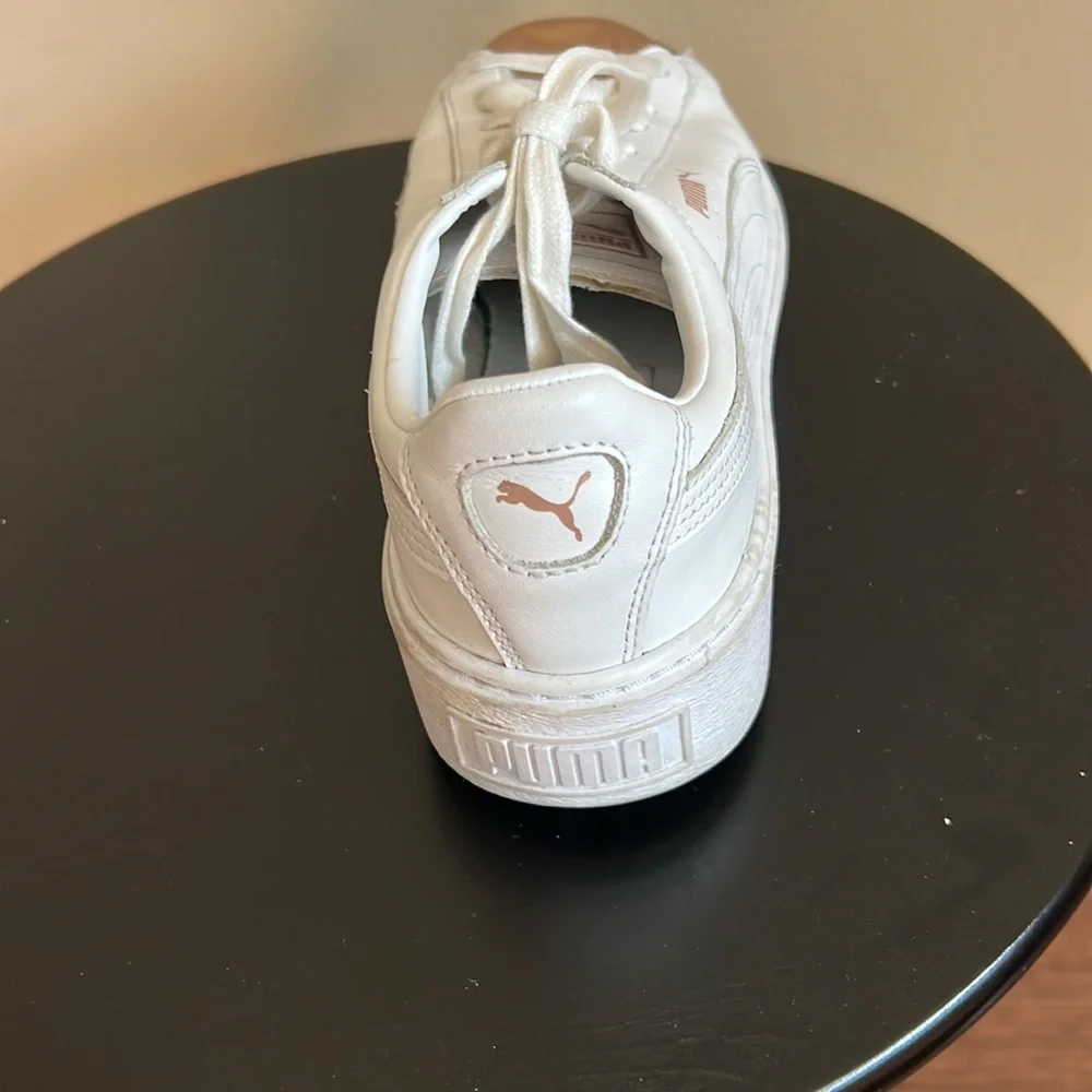 Puma Leather Shoes with Rose Gold Metallic Toe